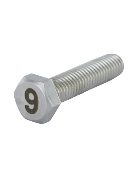1 x Vis métaux Tête hexagonale TH 8X35 Inox A4 Gravure CHIFFRE 9