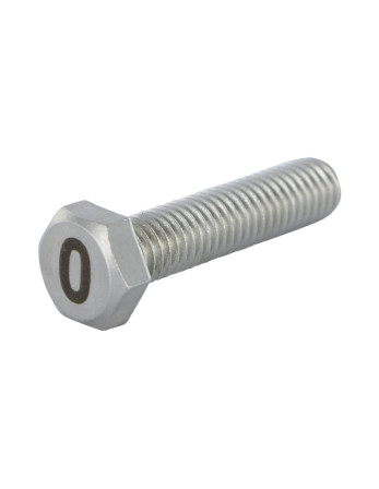 Vis métaux Tête hexagonale TH 8X35 Inox A4 Gravure CHIFFRE 0