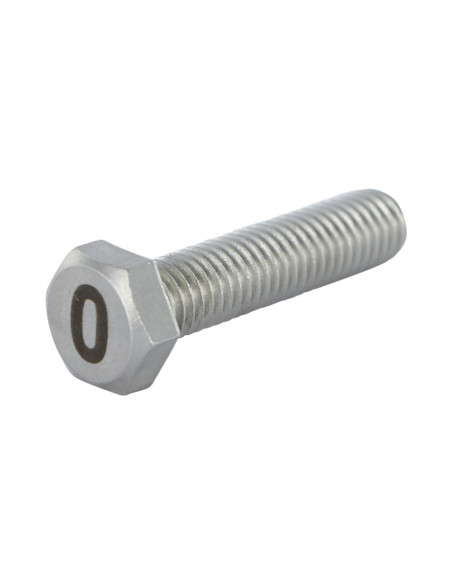 1 x Vis métaux Tête hexagonale TH 8X35 Inox A4 Gravure CHIFFRE 0
