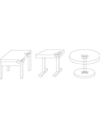 Ferrure de table PIED RECTANGLE Acier zingué