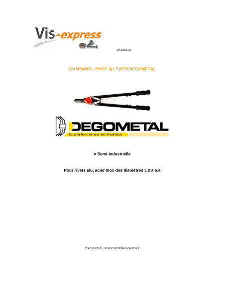 1 x Riveteuse DEGOMETAL GO 849