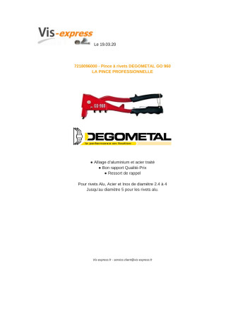 Riveteuse DEGOMETAL GO 960