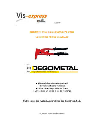 Riveteuse DEGOMETAL GO 980