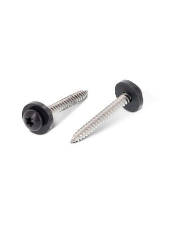Vis tôle Tête cylindrique TC TORX T15 + Rondelle Nylon 3.9X25 Inox A2 RAL7016 gris anthracite
