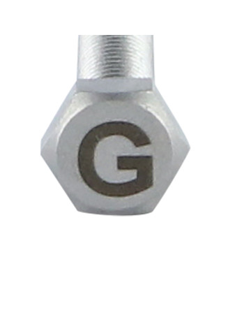 Vis métaux Tête hexagonale TH 8X35 Inox A4 avec gravure de lettre "G"