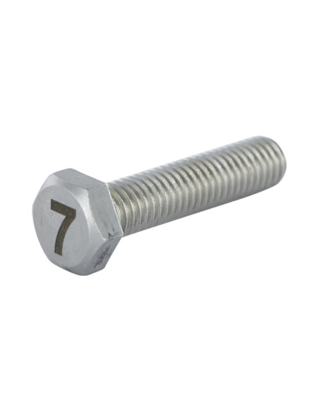 1 x Vis métaux Tête hexagonale TH 8X35 Inox A4 Gravure CHIFFRE 7