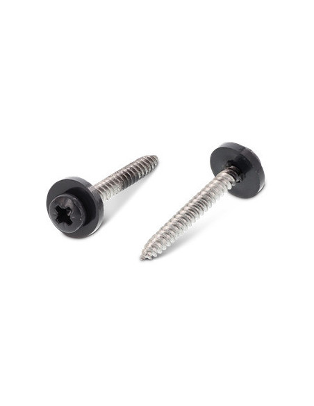 1 x Vis tôle Tête cylindrique TC Pozi N°2 + Rondelle Nylon 3.9X19 Inox A2 RAL7016 gris anthracite