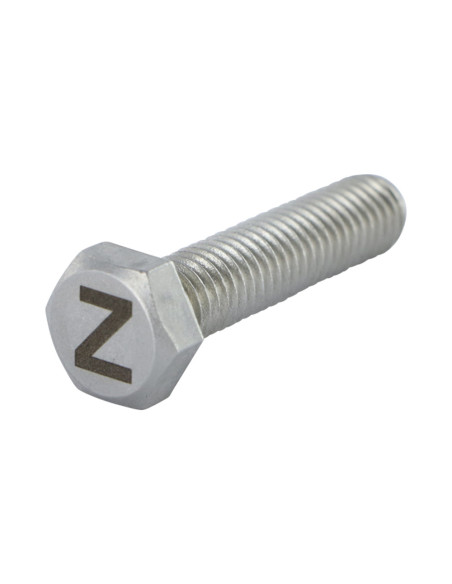 1 x Vis métaux Tête hexagonale TH 8X35 Inox A4 avec gravure de lettre "Z"