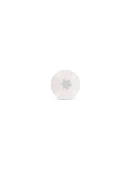 1 x Vis de facade TORX T20 4.8X38 Diamètre de tête: 12.3 Inox A2 RAL1013 blanc perle