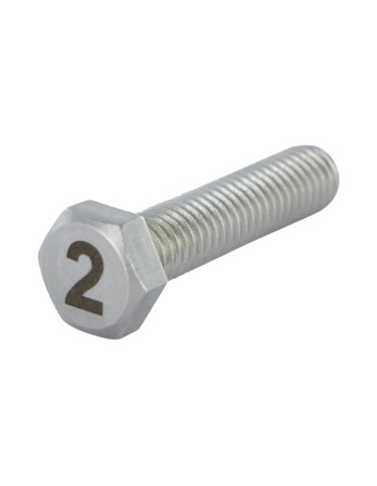 Vis métaux Tête hexagonale TH 8X35 Inox A4 Gravure CHIFFRE 2