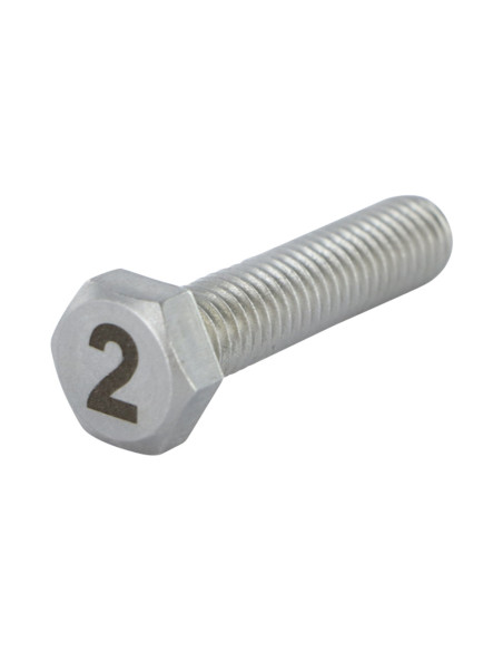 1 x Vis métaux Tête hexagonale TH 8X35 Inox A4 Gravure CHIFFRE 2