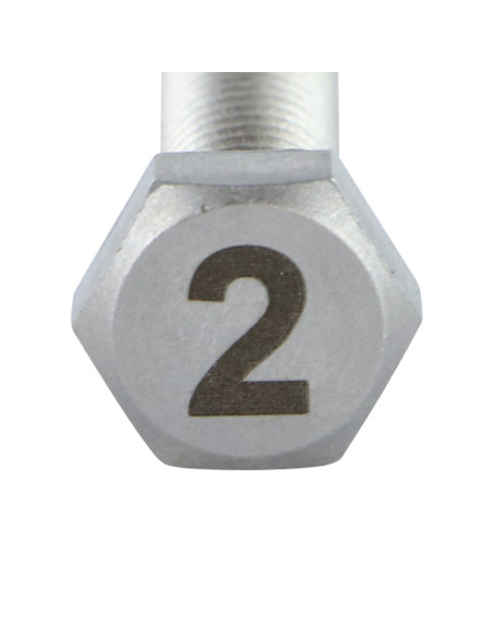 1 x Vis métaux Tête hexagonale TH 8X35 Inox A4 Gravure CHIFFRE 2
