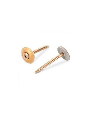Vis faitage Tête fraisée bombée TFB TORX T20 4.5X25 Inox A2 cuivre Rondelle d'étanchéite EPDM 20