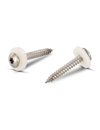 Vis tôle Tête cylindrique TC TORX T15 + Rondelle Nylon 3.9X16 Inox A2 Naturel