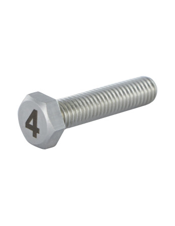 Vis métaux Tête hexagonale TH 8X35 Inox A4 Gravure CHIFFRE 4