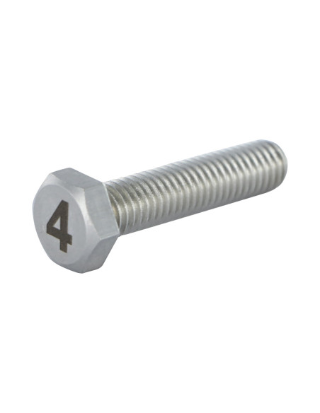 1 x Vis métaux Tête hexagonale TH 8X35 Inox A4 Gravure CHIFFRE 4