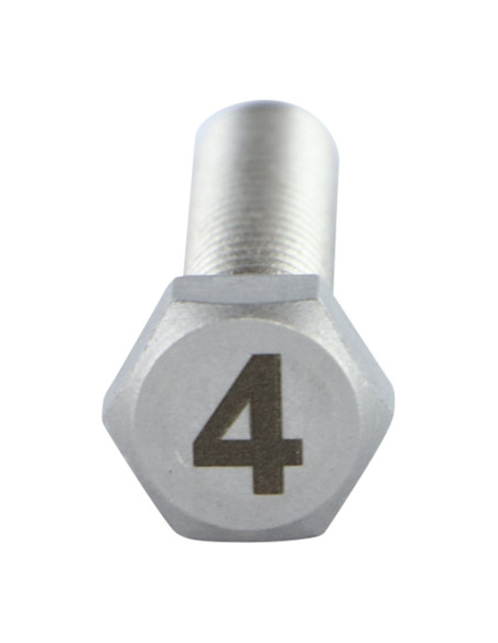 1 x Vis métaux Tête hexagonale TH 8X35 Inox A4 Gravure CHIFFRE 4