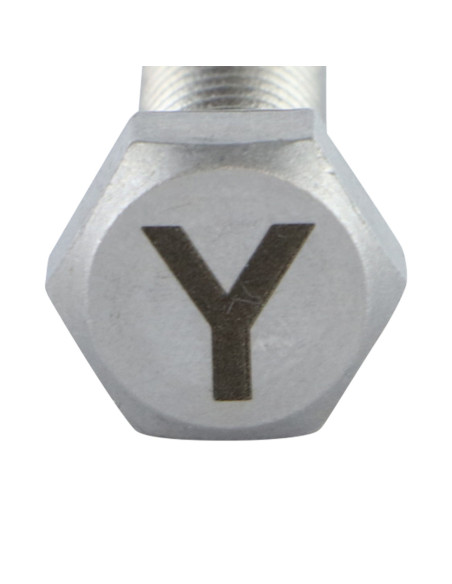 1 x Vis métaux Tête hexagonale TH 8X35 Inox A4 avec gravure de lettre "Y"