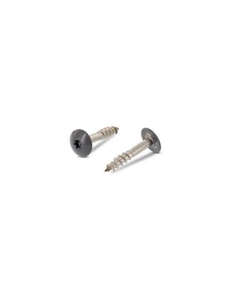 1 x Vis de facade TORX T20 4.8X38 Diamètre de tête: 12.3 Inox A2 RAL7012 gris basalte