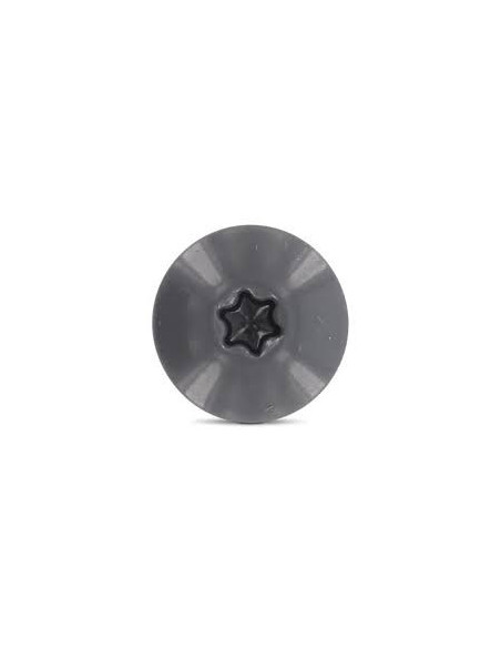 1 x Vis de facade TORX T20 4.8X38 Diamètre de tête: 12.3 Inox A2 RAL7012 gris basalte