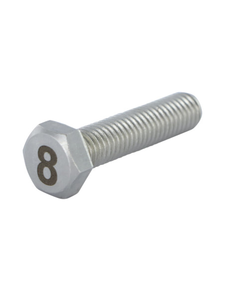 1 x Vis métaux Tête hexagonale TH 8X35 Inox A4 Gravure CHIFFRE 8