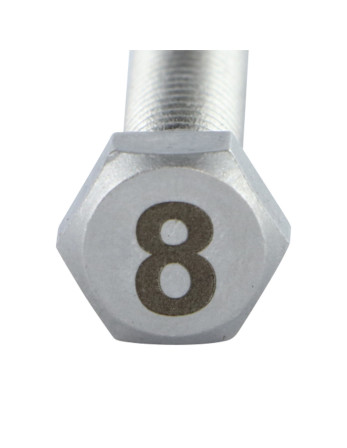 Vis métaux Tête hexagonale TH 8X35 Inox A4 Gravure CHIFFRE 8