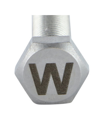 Vis métaux Tête hexagonale TH 8X35 Inox A4 avec gravure de lettre "W"