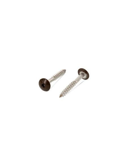1 x Vis de facade TORX T20 5.5X38 Diamètre de tête: 12.3 Inox A2 RAL8014 brun sepia