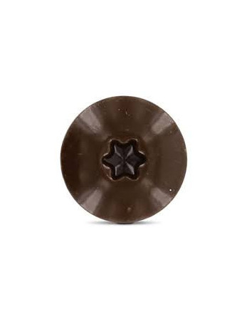 Vis de facade TORX T20 5.5X38 Diamètre de tête: 12.3 Inox A2 RAL8014 brun sepia