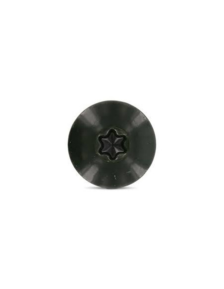 1 x Vis de facade TORX T20 4.8X38 Diamètre de tête: 12.3 Inox A2 RAL6009 vert sapin