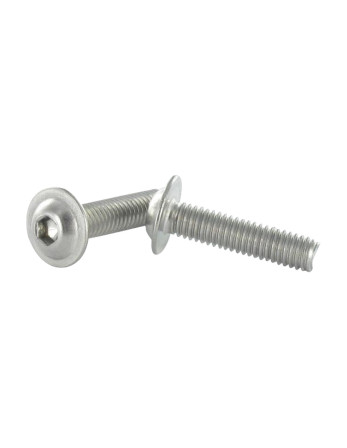 Vis métaux BHC (Tête Bombée Hexagonal creux) Embase collerette M6X60 Clé de 5 HC5 Inox A2