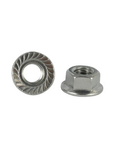Ecrou Hexagonal HU Inox A2 Embase collerette crantée M8 +...