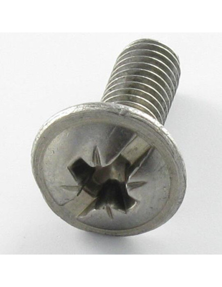 1 x Vis métaux Poelier POZI et fendu 6X20 Inox