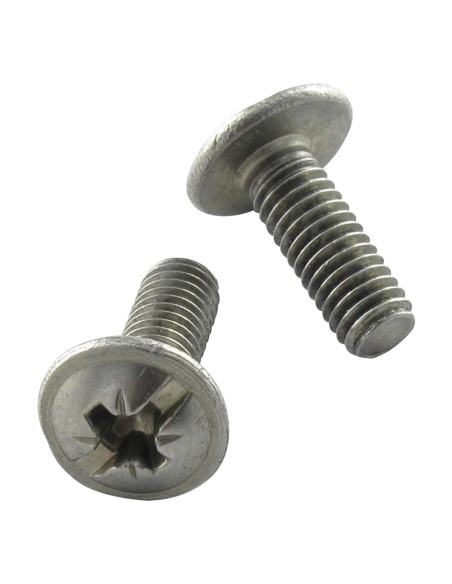 1 x Vis métaux Poelier POZI et fendu 6X16 Inox