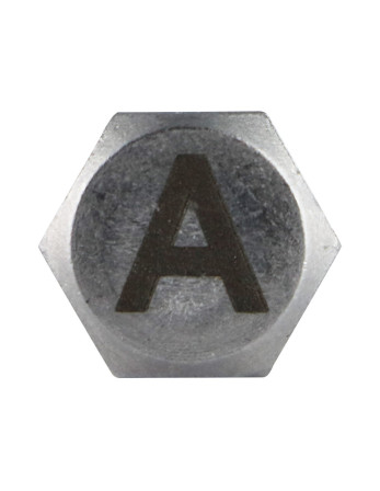 Vis métaux Tête hexagonale TH 8X35 Inox A4 avec gravure de lettre "A"