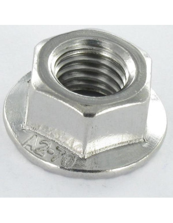 Ecrou hexagonale Inox A2 Embase collerette crantée M3