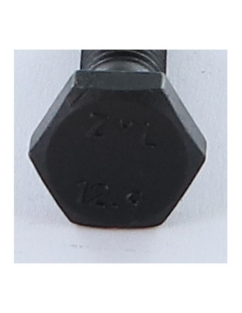 Corps de boulon filetage partiel Tête hexagonale TH M8X50 Classe 12.9 Acier brut