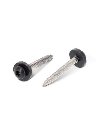 Vis tôle Tête cylindrique TC TORX T15 + Rondelle Nylon 3.9X22 Inox A2 RAL7016 gris anthracite