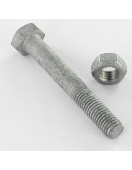 1 x Boulon (vendu avec Ecrou) Tête hexagonale TH M16X60 Classe 8.8 Forte tenue à la corrosion Acier galvanisé