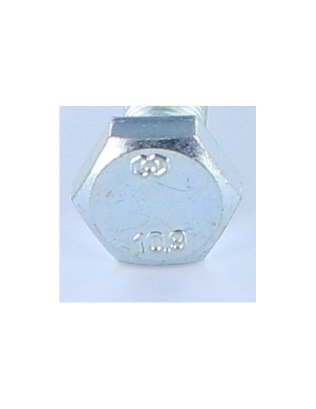 1 x Vis métaux Tête hexagonale TH M10X35 Classe 10.9 Filetage total Pas fin Pas de 125 Acier zingué