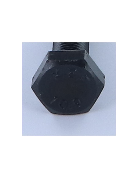 1 x Vis métaux Tête hexagonale TH M10X50 Classe 10.9 Filetage total Pas fin Pas de 125 Acier brut