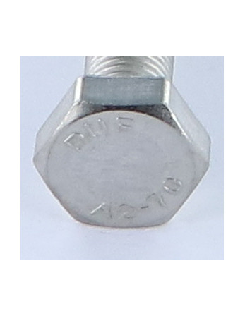 Vis métaux Tête hexagonale TH M10X100 Pas fin Pas de 125 Inox A2