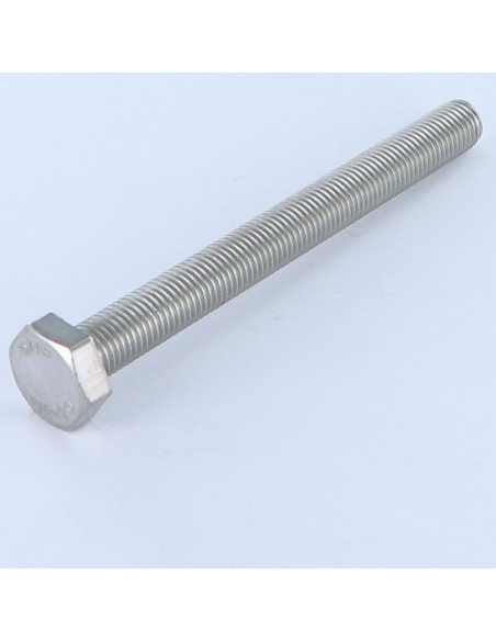 1 x Vis métaux Tête hexagonale TH M10X60 Pas fin Pas de 125 Inox A2