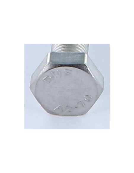 1 x Vis métaux Tête hexagonale TH M10X50 Pas fin Pas de 125 Inox A2