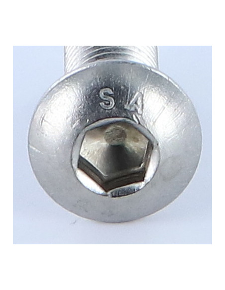 1 x Vis métaux BHC (Tête Bombée Hexagonal creux) M10X25 Filetage total Clé de 6 HC6 Inox A4