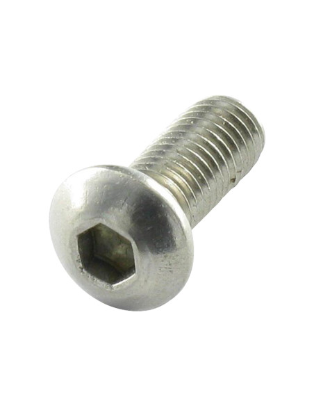 1 x Vis métaux BHC (Tête Bombée Hexagonal creux) M5X16 Filetage total Clé de 3 HC3 Inox A4