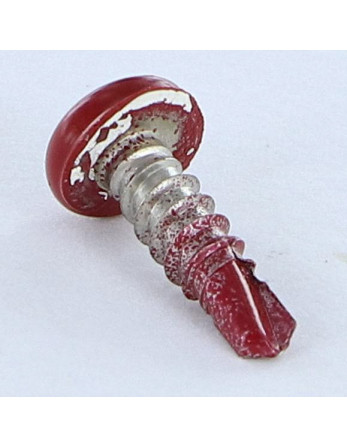 Vis autoperceuse Inox A2 Tête cylindrique bombée TCB Pozi 3.5X13 RAL3011 rouge brun ROU