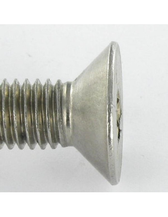 Vis métaux Inox A2 Inviolable FHC tête fraisée empreinte hexagonale creuse Clé de 2 HC2 avec téton M3X20 microvis
