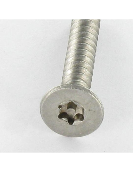 1 x Vis tôle Inviolable Inox A2 Tête fraisée TORX T25 avec téton 4.8X19