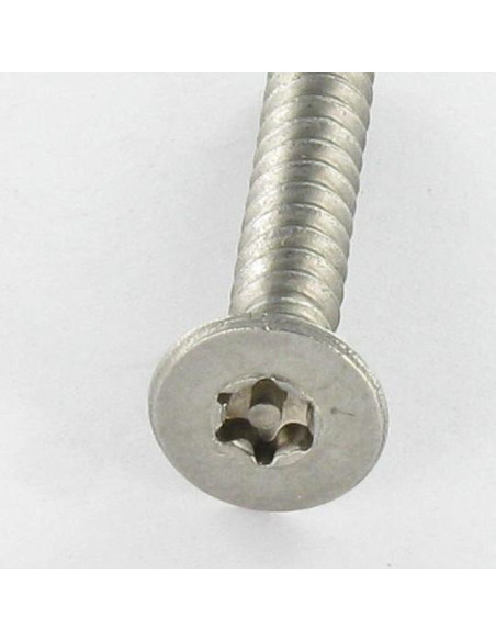1 x Vis tôle Inviolable Inox A2 Tête fraisée TORX T15 avec téton 3.5X13